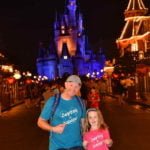 Father and Daughter wearing personalised T-shirts at Disney World