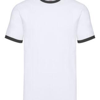 White ringer black collar