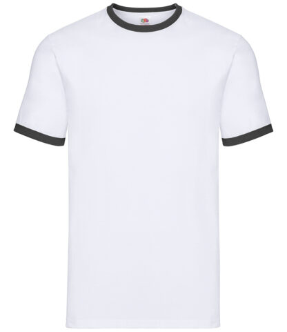 White ringer black collar