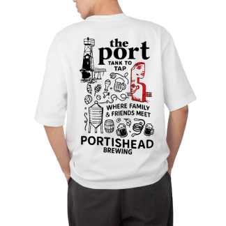 The Port/ Portishead Brewing T-Shirt Tank to Tap, White