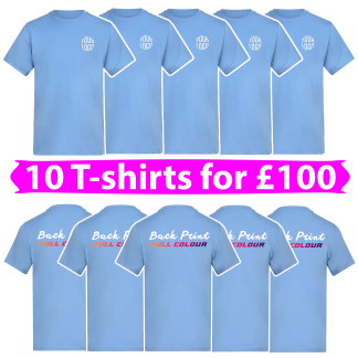10 T-shirts for £100