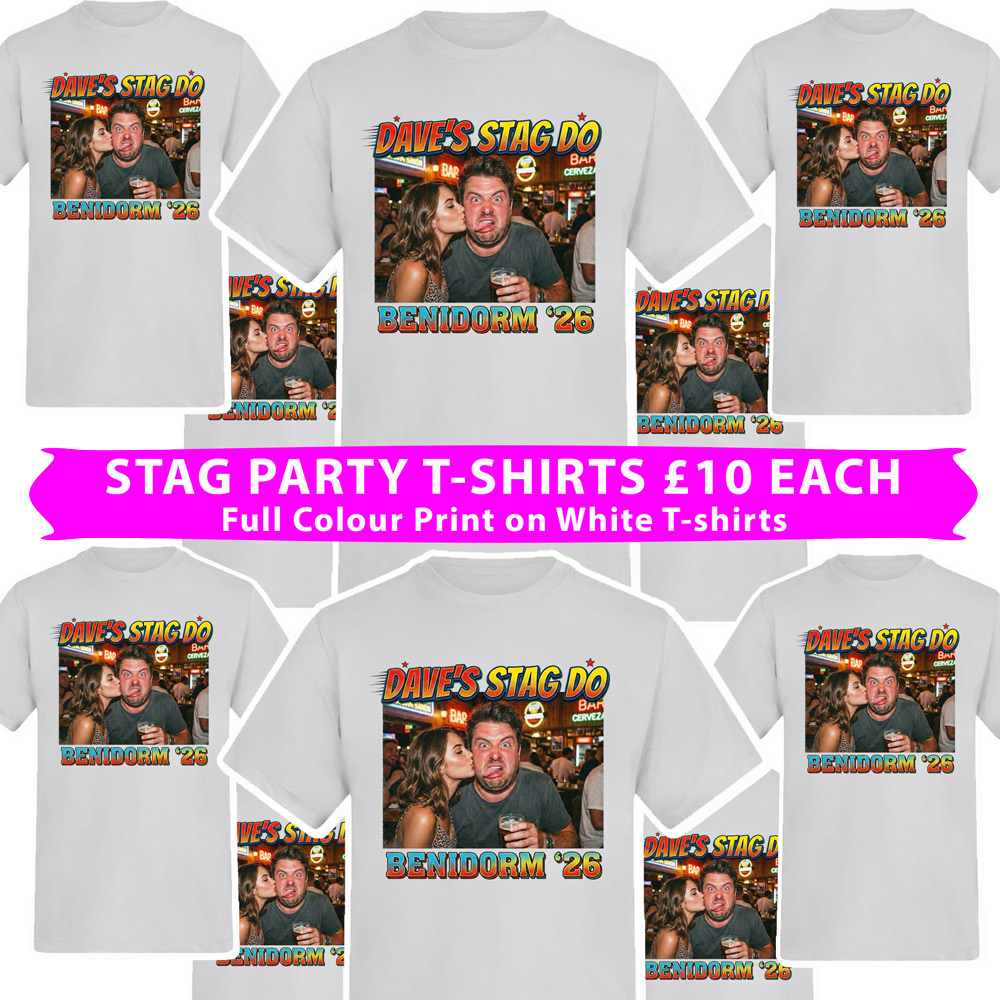 £10 Big Photo Party T-shirts