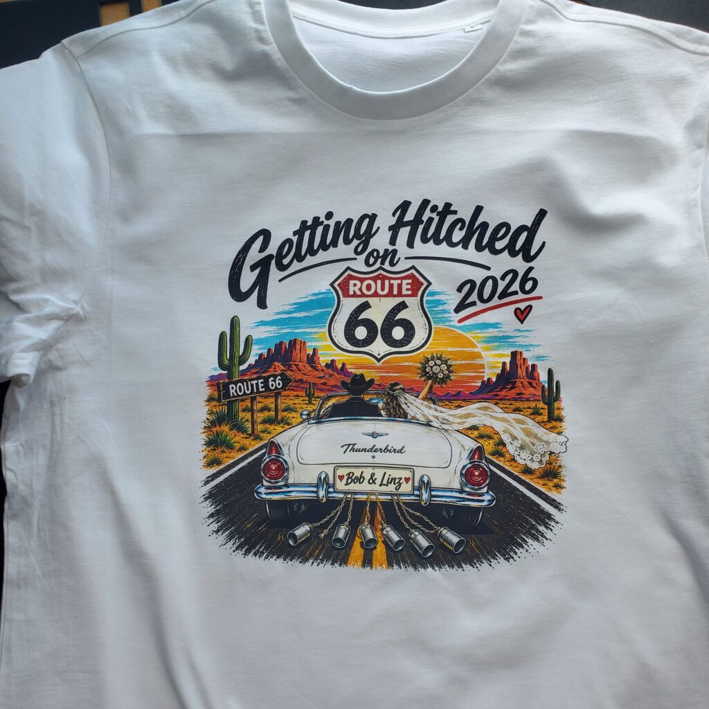 20260916_125444 getting hitched on route 66 t-shirt